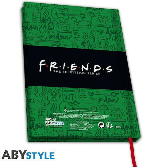 Abysse Friends Σημειωματάριο A5 180 Φύλλων με Σκληρό Εξώφυλλο Πράσινο