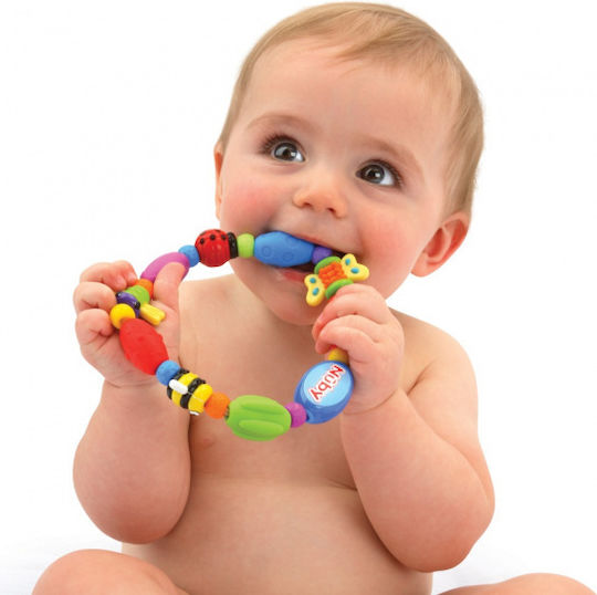 Nuby Hard Soft Teether Bug-a-Loop Μασητικό Κολιέ Οδοντοφυΐας από Πλαστικό για 3 m+