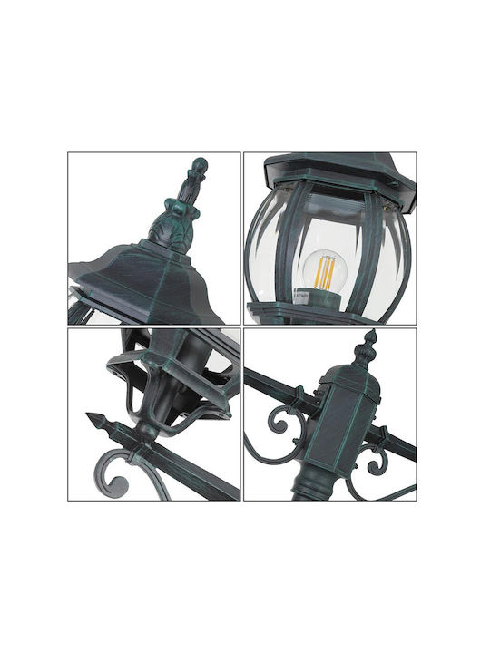 Bakaji Outdoor Floor Lamp Post 60W IP44 for E27 Light Bulb Green