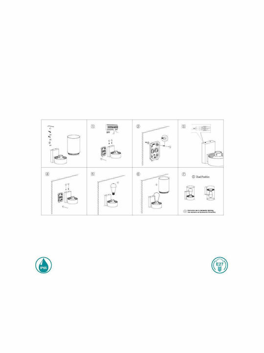 Faro Barcelona Kila Wall-Mounted Outdoor Ceiling Light E27 IP65 16x20εκ.