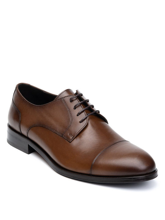 Perlamoda Men's Leather Dress Shoes Tabac Brown