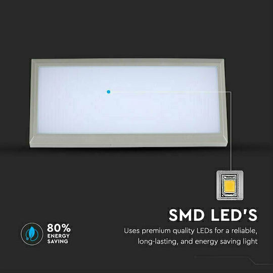 V-TAC Стенен Външен Плафон LED IP65 20W с Естествено бяло Светлина 31.9x17x11.4εκ.