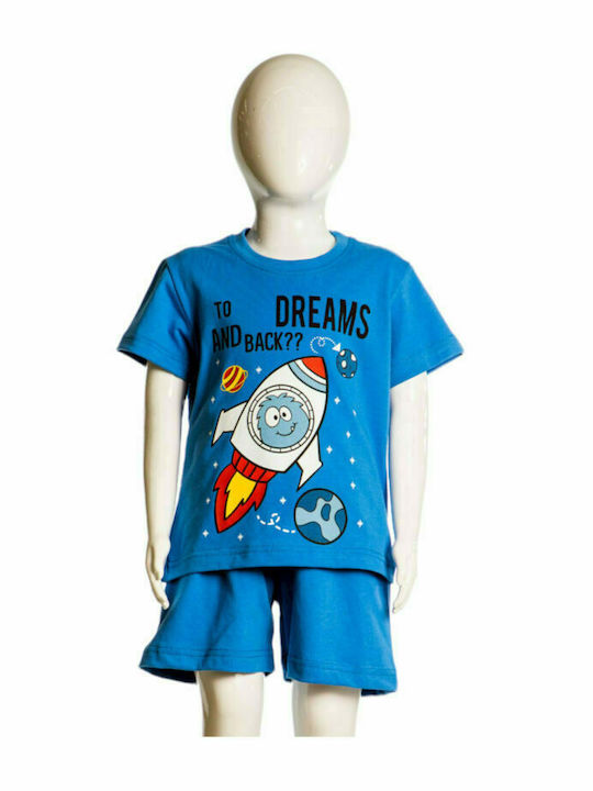 Dreams by Joyce Set Top & Bottom Kids Summer Pyjamas Blue