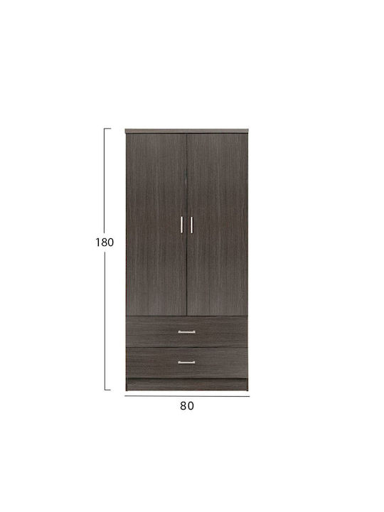 Ușă dublă Dulap de Haine Zebrano 80x42x181cm