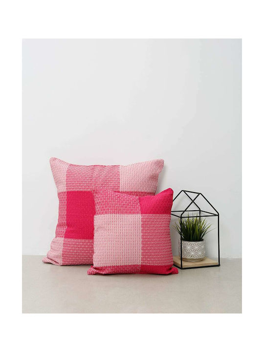 Pennie Decorative Pillow Case Olivia from 100% Cotton Fuchsia 60x60cm.