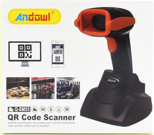 Andowl Scanner portabil Wireless cu capacitate de citire a codurilor de bare 2D și QR