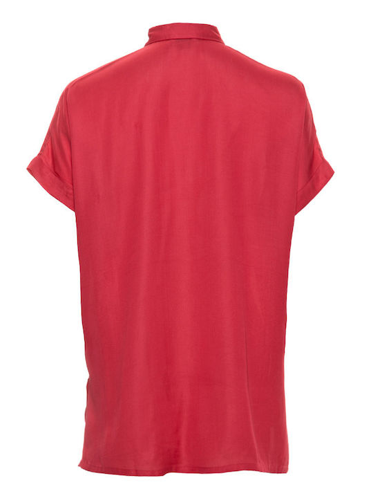 Nisω Women's Short Sleeve Shirt Fuchsia