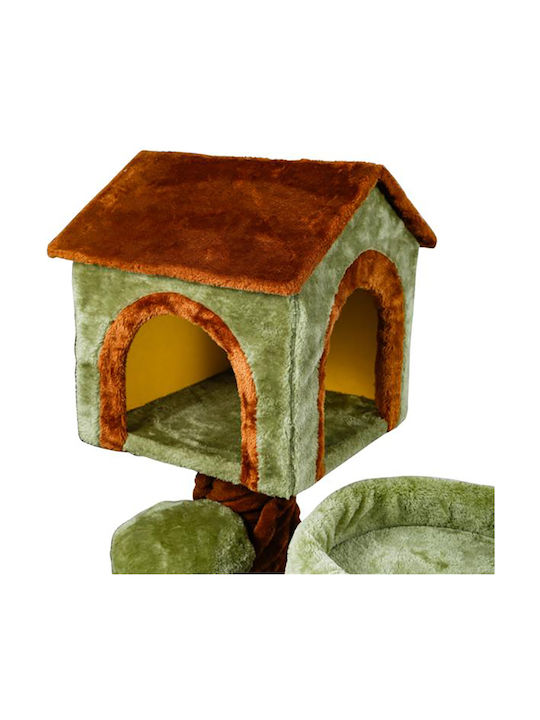 Nobleza Stâlp pentru zgâriat pisici Copaci pentru pisici Verde 3 niveluri 74x52x104cm