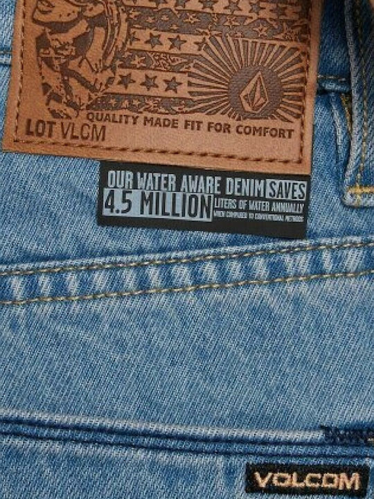 Modown Pantaloni Jeans pentru Bărbați Cropped Albastru deschis