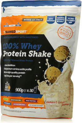 NamedSport 100% Whey Protein Shake Molkenprotein Glutenfrei mit Geschmack Kekse und Sahne 900gr