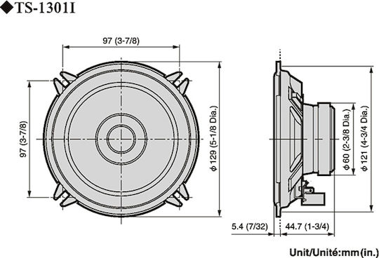 Pioneer Car Speaker Set 5.5" with 25W RMS (Dual Cone)