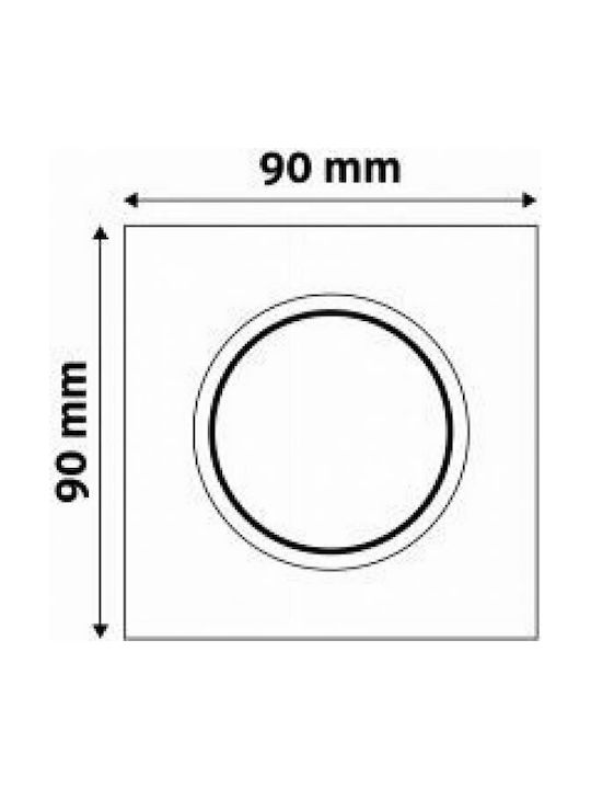 Avide ABGU10F-ALU-S Square Metallic Recessed Spot with Socket GU10 Silver 9x9cm. 1pcs
