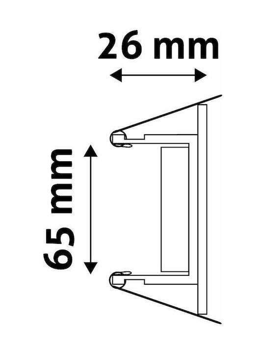 Avide ABGU10F-SS-CH Square Metallic Recessed Spot with Socket GU10 Silver 8.1x8.1cm. 1pcs