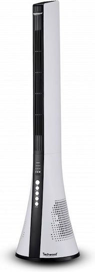 Techwood Вентилатор Тип Кула 40W с Дистанционно Бял