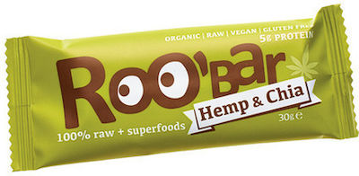 RooBar Hemp & Chia Bar with 5gr Protein 30gr