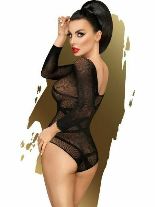 Penthouse High on Love Mesh Teddy Sexy Κορμάκι με Διαφάνεια Plus Size Black