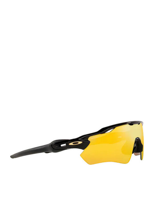 Oakley Radar Ev Path Men's Sunglasses with Black Plastic Frame and Yellow Polarized Mirror Lens