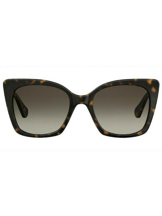 Moschino Women's Sunglasses with Brown Tartaruga Plastic Frame and Brown Gradient Lens MOL000/S 086/HA