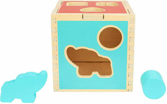 Tooky Toys Παιχνίδι Ταξινόμησης Σχημάτων Κύβος με Σχήματα από Ξύλο για 12+ Μηνών