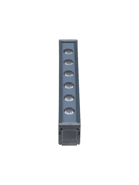 GloboStar Außenstehlampe LED Wall Washer 6W mit Kaltweißem Licht IP65 Grau
