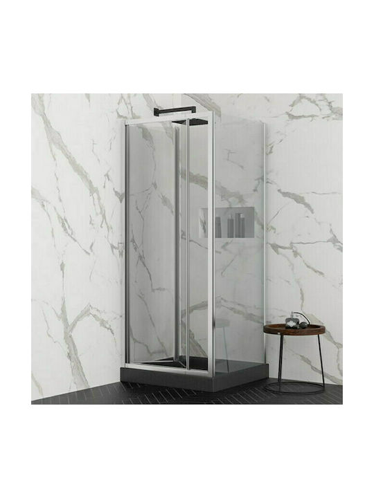 Orabella Fusion 30450 Divider de verandă Duș cu Pliabil Ușă 66-70x180cm Sticlă transparentă Chrome