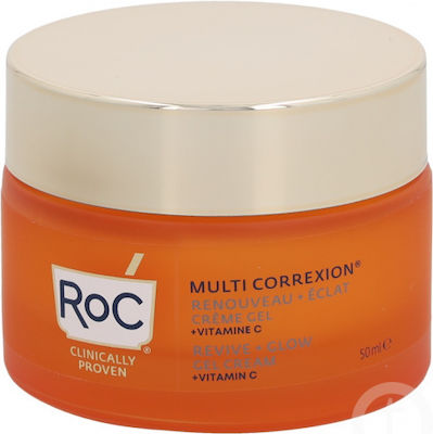 Roc Multi Correxion Revive + Glow Moisturizing & Αnti-aging 24h Day/Night Gel Suitable for All Skin Types with Vitamin C 50ml