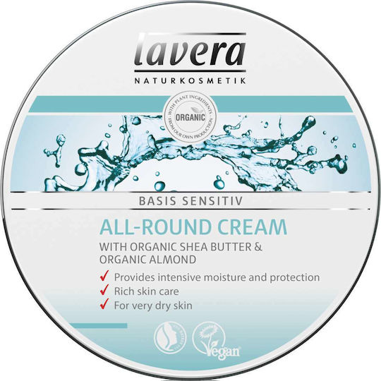 Lavera Basis Sensitiv Feuchtigkeitsspendende Creme Körperpflege für Trockene Haut 150ml