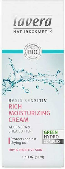 Lavera Basis Sensitiv Rich Ενυδατική Κρέμα Προσώπου Ημέρας με Aloe Vera 50ml