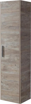 Martin Savina 40 Wall Hung Cabinet Bathroom Column Cabinet L40xD32xH160cm Natural Oak