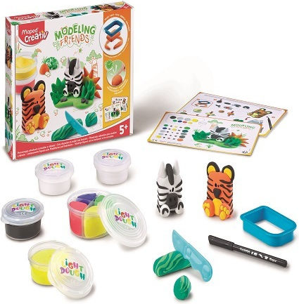 Maped Knete Spiel-Set Wilde Tiere für 5+ Alter, 4 Stück