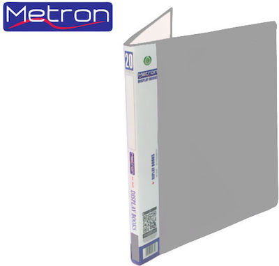 Metron Clipboard Flexible with 20 plastic sleeves Slides for Paper A4 Gray 1pcs