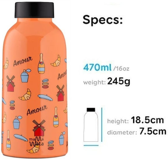 24Bottles Mama Wata Μπουκάλι Θερμός Ανοξείδωτο BPA Free 470ml Paris