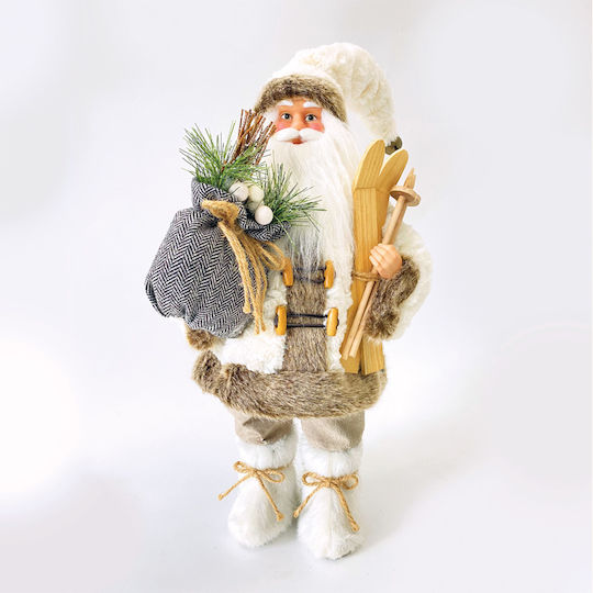 Dekorativer Weihnachtsmann Braun aus Stoff 45cm Saint Nicholas