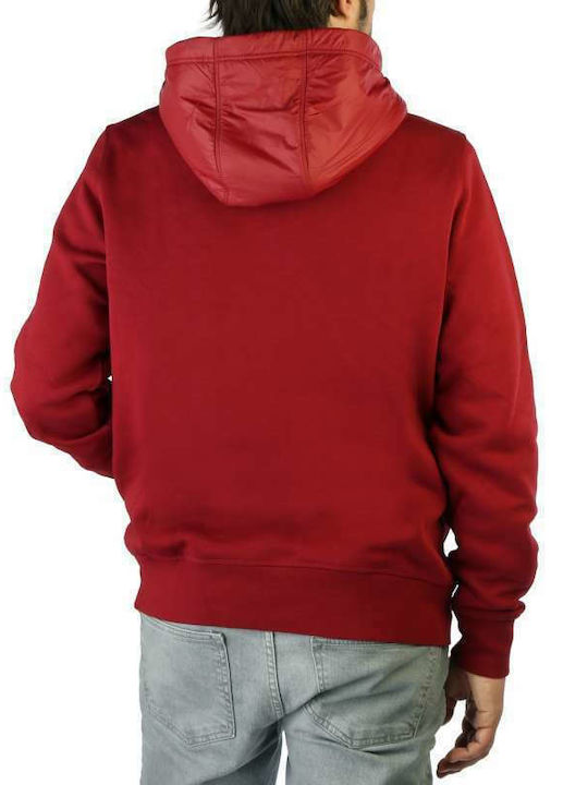 Tommy Hilfiger Men's Sweatshirt with Hood and Pockets Burgundy