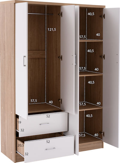Vier Türen Kleiderschrank Blakely Sonama - White 120x42.5x180.5cm