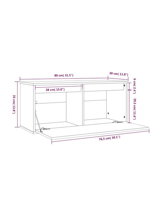 Cabinet Wall White 80x30x35cm