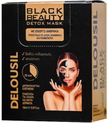 Delousil Black Beauty Detox Gesichtsmaske für das Gesicht für Entgiftung 10Stück 10ml