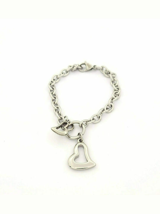 Puppis Bracelet Chain with design Heart made of Steel