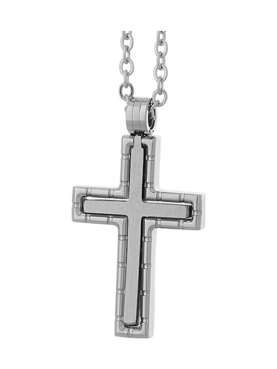 Visetti Men's Cross from Steel with Chain