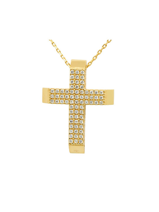 Fa Cad'oro Damen Gold Kreuz 14K mit Kette