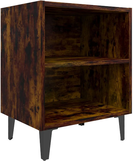 Комод Дървен с Метални Крака Опушен дъб 40x30x50см