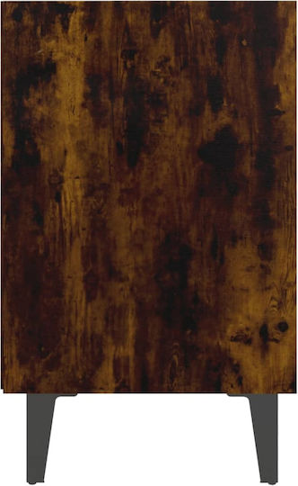 Комод Дървен с Метални Крака Опушен дъб 40x30x50см