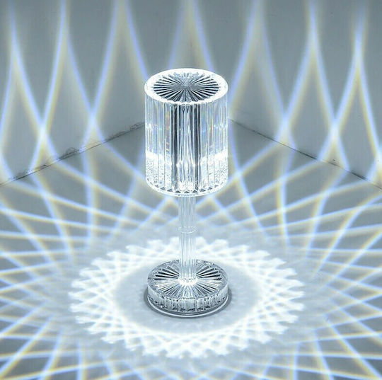 Spot Light Μεταλλικό Πορτατίφ LED με Ασημί Καπέλο και Βάση