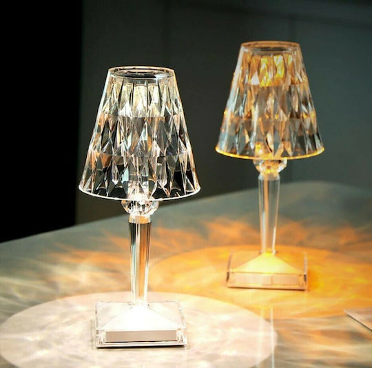 Spot Light Sticlă Lampă de masă LED cu Abajur Transparent și Bază
