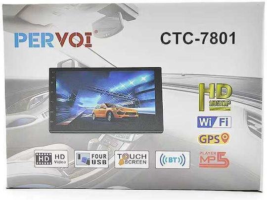 PerVoi Ηχοσύστημα Αυτοκινήτου 2DIN (Bluetooth/USB/AUX/WiFi/GPS/Apple-Carplay/Android-Auto) με Οθόνη Αφής 7"