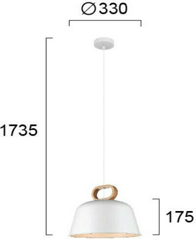Viokef Clip Pendant Light White Bell with Socket E27 33cm