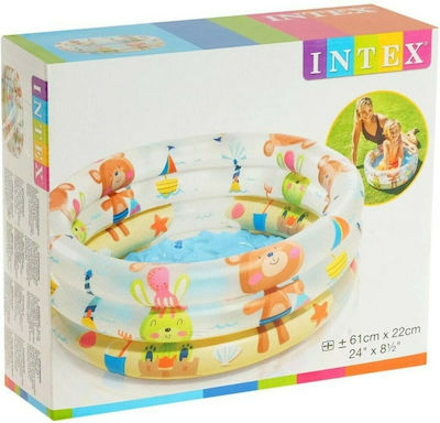 Intex 3-ring Baby Παιδική Πισίνα PVC Φουσκωτή 61x61x22εκ. 03.I-