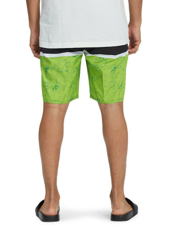 DC Herren Badebekleidung Bermuda Black / Lime mit Mustern