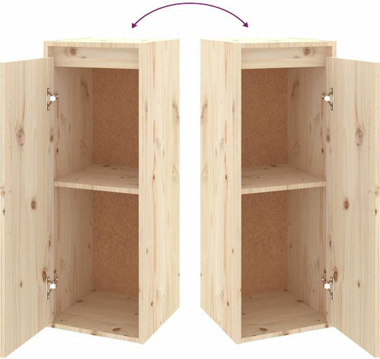 Висулка Шкаф За Дневна От Масивно Дърво Бежов 30x30x80см