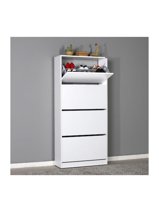 Suport pentru pantofi Flat Duo cu 4 Rafturi Alb L73xW26xH157cm